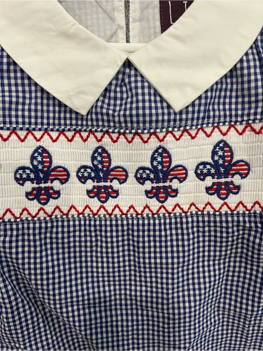 Lil Cactus Patriotic fleur de lis romper - Picture 2 of 4